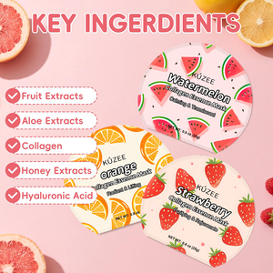 Masque facial hydratant <span class=keywords><strong>en</strong></span> feuille de soin de la peau au collagène de fruits coloré, biologique, végétalien, <span class=keywords><strong>en</strong></span> marque propre - Product Image 6