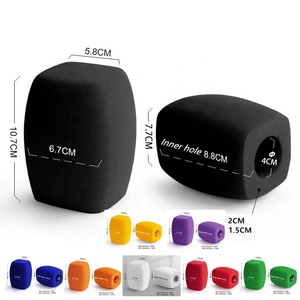 LOGO Print Mic Foam Box Micrófono inalámbrico grande Reducción de ruido Gorro de esponja a prueba de viento Vlog Entrevista Live <span class=keywords><strong>Podcast</strong></span> Mic Foam Cover - Product Image 2