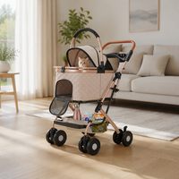 Poussette pour animaux de compagnie pliable, légère, durable, à 4 roues, en tissu Oxford, chariot de transport pour chiens et chats