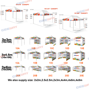 Gazebos Plegables Resistentes de 3x3 con Logotipo Personalizado, Estructura de Aleación de Aluminio para Exteriores de 10x10, Impermeables y Resistentes al Fuego - Product Image 5