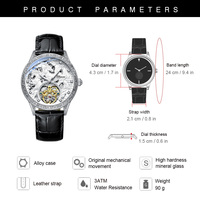 Jam Tangan Pria CHENXI 6029 Berkualitas Baik, Bercahaya, Mewah, Kulit, Otomatis, Mekanis, Tahan Air