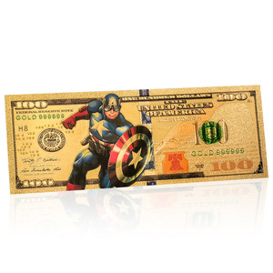 Billet de banque commémoratif Marvel Heroes Avengersed, Iron Maned Deadpooled, feuille d'or, pièce en plastique de collection - Product Image 1