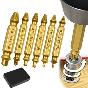 6 pezzi estrattore a vite danneggiato doppio lato di alta qualità punte di rimozione del bullone <span class=keywords><strong>Extractor</strong></span>-ef001 - Product Image 1