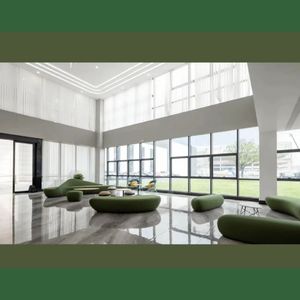 Hotel Sofa Fabric Gray Orange Durable Commercial Venues - Product Image 3