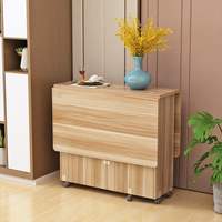 Table à manger pliante en bois, gain de place pour la maison, rectangulaire et minimaliste, rétractable et mobile, convient à 4-6 personnes