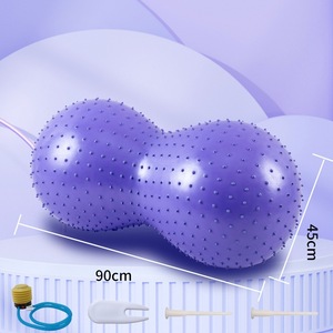 <span class=keywords><strong>Ballon</strong></span> de yoga en PVC en forme d'arachide - <span class=keywords><strong>Ballon</strong></span> de fitness Pilates pour l'entraînement de la stabilité, surface massante à picots, souple, durable, gonflable, pour exercices de <span class=keywords><strong>gym</strong></span> (90*45cm) - Product Image 5
