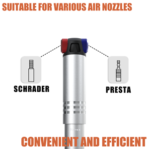 Aluminum Alloy Bicycle Pump Convertible Nozzle Adapter 80-130PSI Manual Air Inflator for Schrader and Presta <b>Valves</b> - Product Image 3