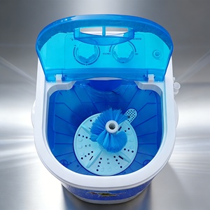Lavadora Multifuncional Pequeña para el Hogar, Azul, Semiautomática, Portátil, con Cepillo <span class=keywords><strong>Desmontable</strong></span> para Lavar Ropa y Zapatos - Product Image 4