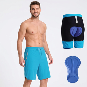 Men's <b>Cycling</b> <b>Shorts</b> Blue Quick Dry <b>Padded</b> <b>Short</b> Length Breathable Spandex Polyester Regular Fit Adult - Product Image 3