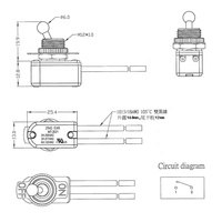 Interrupteur à bascule doré plaqué or 6A 125V avec câblage