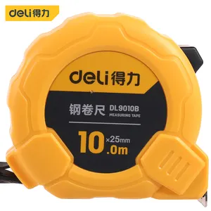 Оптовые продажи feng shui рулетка-Deli 2 м 5 м 7,5 м 10 м желтая портативная Высококачественная высокоточная устойчивая к царапинам линейка с измерительной лентой