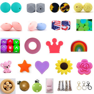 Vente chaude de qualité alimentaire Silicone forme animale Koala perles Silicone perles de dentition pour collier Koala sucette Clips faisant - Product Image 5
