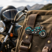Pins en émail souple vintage pour moto, en alliage de zinc, badges métalliques 2D pour revers, pour veste, chapeau, souvenir de voyage pour motards, pins personnalisés pour chapeau