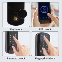Cerradura Inteligente Biométrica con Huella Dactilar, Teclado, Wi-Fi//Control por Aplicación Tuya, Nube, Aleación de Aluminio Grado C, para Puertas de Hogar