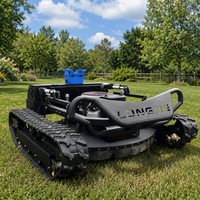 Mesin Pemotong Rumput Profesional Bertenaga Bensin dengan Remote Control, All Terrain Crawler