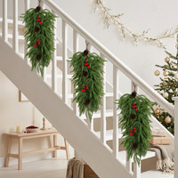 Guirlande décorative de haute qualité en aiguilles de pin artificielles, sans éclairage, pour mariage, porte, Noël, Nouvel An, décoration de la maison