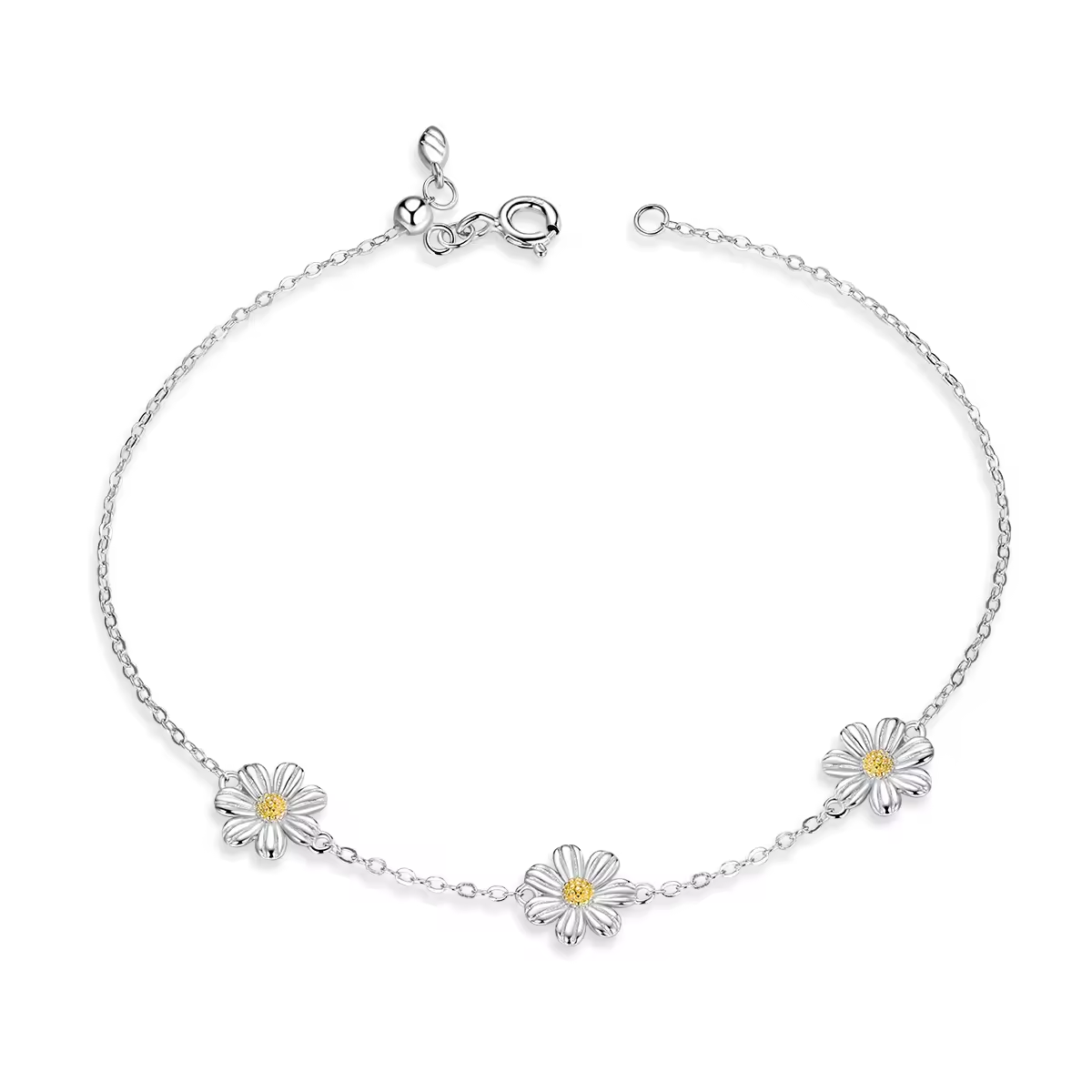 [wingbling] 925Silver☆LIA Daisy Silver Ball Bracelet Fashion 925 Sterling Silver Daisy Women Girls Chain Bracelet
