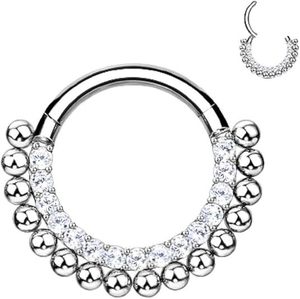 Anneau <span class=keywords><strong>de</strong></span> <span class=keywords><strong>nez</strong></span> en titane G23, perforation du septum, diamant plat, diamant latéral, fermeture sans couture, anneau d'oreille en os, bijoux <span class=keywords><strong>de</strong></span> piercing. - Product Image 5