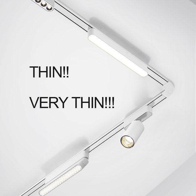 New Product Aluminum Led Magnetic Tracks Lights Spotlight Grille Lamp 6mm Ultra Slim Track Light System for Indoor Lighting