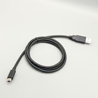 Cable USB 2.0 Tipo A 4P Macho a Mini USB Tipo B 5P Macho con UL2725 28AWG*1P+24AWG*2C+ADB, Revestimiento de PVC Negro, L=1M