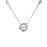 Le nouveau modèle 2024 de collier en argent pur pour femmes comporte une chaîne de clavicule en remuant le cœur de trois secondes avec un Sen distinct