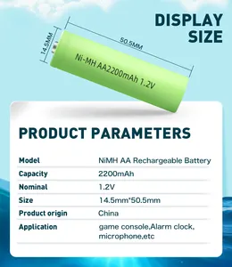 Factory Price Nimh isi ulang kapasitas tinggi baterai 1.2V 1700 mah 1600mah 1.2 v ni-hm AA 1800mah batteries type nimh
