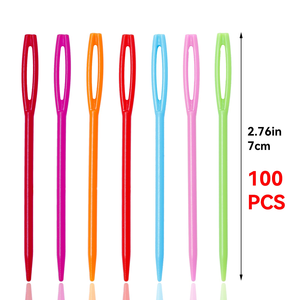 7cm 100 Pcs Per <b>Bag</b> Colorful Large Eye Plastic <b>Sewing</b> Needles Safety Plastic Lacing Needles for Crafts - Product Image 3