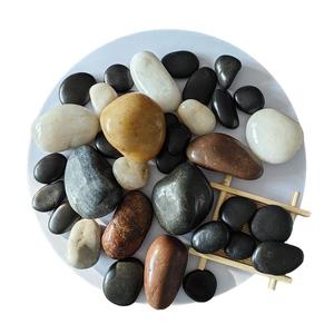 Paving dekorasi taman batu hujan hitam poles, dekorasi taman akuarium kaca berwarna kerikil mineral non-metalik