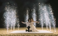 Máquina de Chispas Frías a Control Remoto de 80m, 2 Canales, Fuente Pirotécnica Eléctrica para Bodas, Escenarios y Fiestas en Interiores y Exteriores