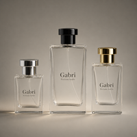 Flacon de parfum transparent plat personnalisé OEM à étiquette privée 30 ml pour femmes, flacon de parfum vide 50 ml, flacon de parfum de luxe 100 ml
