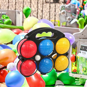 Ensemble de boules de pétanque <span class=keywords><strong>en</strong></span> <span class=keywords><strong>plastique</strong></span> coloré Jouet de sports de plein air populaire pour enfants Ensemble de 6 balles avec emballage normal - Product Image 2