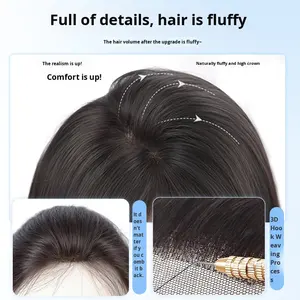 วิกผมผู้หญิงแบบติดศีรษะ  ฟูเป็นธรรมชาติ  บางเบา  ผสมไหม  ไม่มีเชือกผูก  แสกกลาง  ลอนใหญ่  <span class=keywords><strong>ผม</strong></span><span class=keywords><strong>ยาว</strong></span>  วิกผมหยิก  30% <span class=keywords><strong>ผม</strong></span>แท้ - Product Image 4