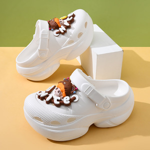Women's Platform <b>Clogs</b> White EVA Cartoon DIY Summer Outdoor Beach Slippers Size 35-40 - Product Image 1