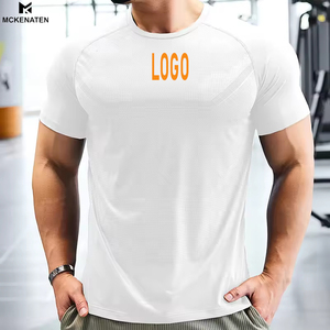 T-shirt da <span class=keywords><strong>uomo</strong></span> casual per <span class=keywords><strong>palestra</strong></span>, elasticizzata, ad asciugatura rapida, per basket, corsa, fitness, tinta unita, 160 grammi, girocollo, manica corta - Product Image 4