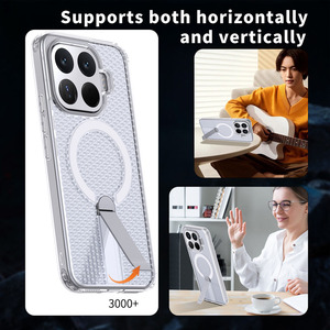 Coque de protection antichoc à couverture intégrale en maille creuse avec support magnétique dissimulé en métal pour <span class=keywords><strong>Xiaomi</strong></span> 17T POCO X8 Pro - Product Image 4