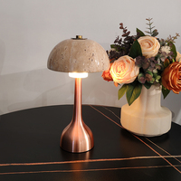 Lampe de table LED sans fil rechargeable avec abat-jour en pierre naturelle, étanche, télécommande, moderne et simple, idéale pour les hôtels