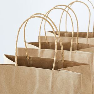 Bolsa de Papel Kraft con Asa para Comida Rápida, Ecológica, Biodegradable, Hecha con Materiales Reciclados, para Promoción, Entrega a Domicilio, Restaurante, Exposición - Product Image 4