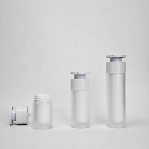 Bouteille de lotion à pression double couche transparente sans air pour émulsion, 15ml, 30ml, 50ml, avec interrupteur gauche et droit, vente en gros - Product Image 2