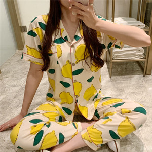 Nouvelle Collection 2025 – <span class=keywords><strong>Pyjama</strong></span> <span class=keywords><strong>Femme</strong></span> en Soie de Lait Tricotée Respirante à Manches Courtes – Ensemble Décontracté pour l'Été, l'Automne et le Printemps – Prix Abordable - Product Image 5