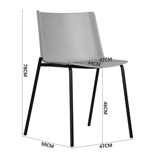 Silla de plástico con patas de metal coloridas y baratas con pila apilable para restaurante, comedor, recepción con patas de metal - Product Image 4