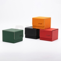 Boîte de rangement pour cartes Toploader 3x4 en cuir PU avec aimant puissant