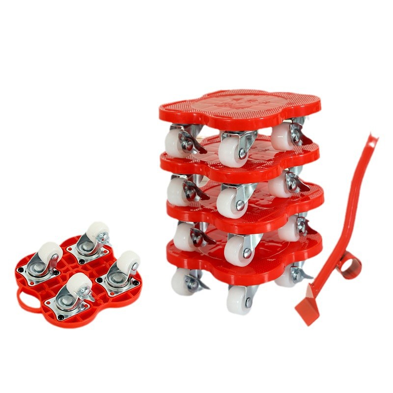 Customizable Portable Four-Wheel Mobile Pulley Tool OEM for Hand Carts Trolleys for Heavy Object Handling Metal Plastic Mobile