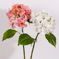 Fleur d'hortensia artificielle réaliste faite à la main, tige unique, pour décoration de table de mariage ou de fête à la maison, respectueuse de l'environnement