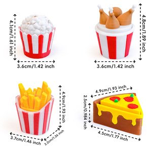 Vashine Llavero con interruptor de teclado mecánico de juguete con diseño de comida impreso en 3D, juguete sensorial único de pizza y patatas fritas para alivio del TDAH - Product Image 2