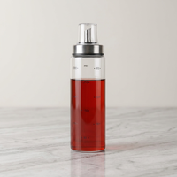 Bouteille d'huile et de vinaigre en verre borosilicate de 350 ml/500 ml avec couvercle en PP et bec verseur gradué pour la cuisine