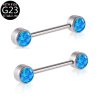 ASTM-F136 Titanium Nipple Rings Piercing Opal Tapered Tip Straight Rod Nipple Ring Ear Bridge Piercing Body Piercing Jewelry