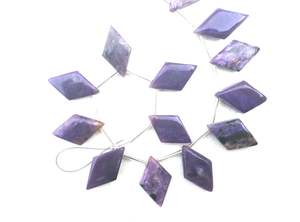 Cuentas Briolette de piedras preciosas Charoite con forma de cometa azul de 16 piezas de alta calidad, suaves para DIY, collar, pulsera, fabricación de joyas - Product Image 4