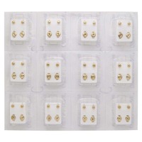 Aretes JANEX de Acero Inoxidable 316 con Baño de Oro para Perforación de Orejas, Hipoalergénicos para Pistola Perforadora, Pendientes para Orejas Sensibles de Bebé