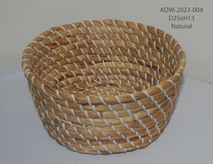 ตะกร้าเก็บหญ้าทะเลสานทรงกลมคุณภาพพรีเมียมของตกแต่งอเนกประสงค์สไตล์โบโฮเหมาะสำหรับพื้นที่อยู่อาศัยที่ยั่งยืน - Product Image 4