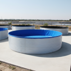 Ronde viskweektank van staal met PVC-zeilvoering, viskweekapparatuur voor aquacultuur - Product Image 5